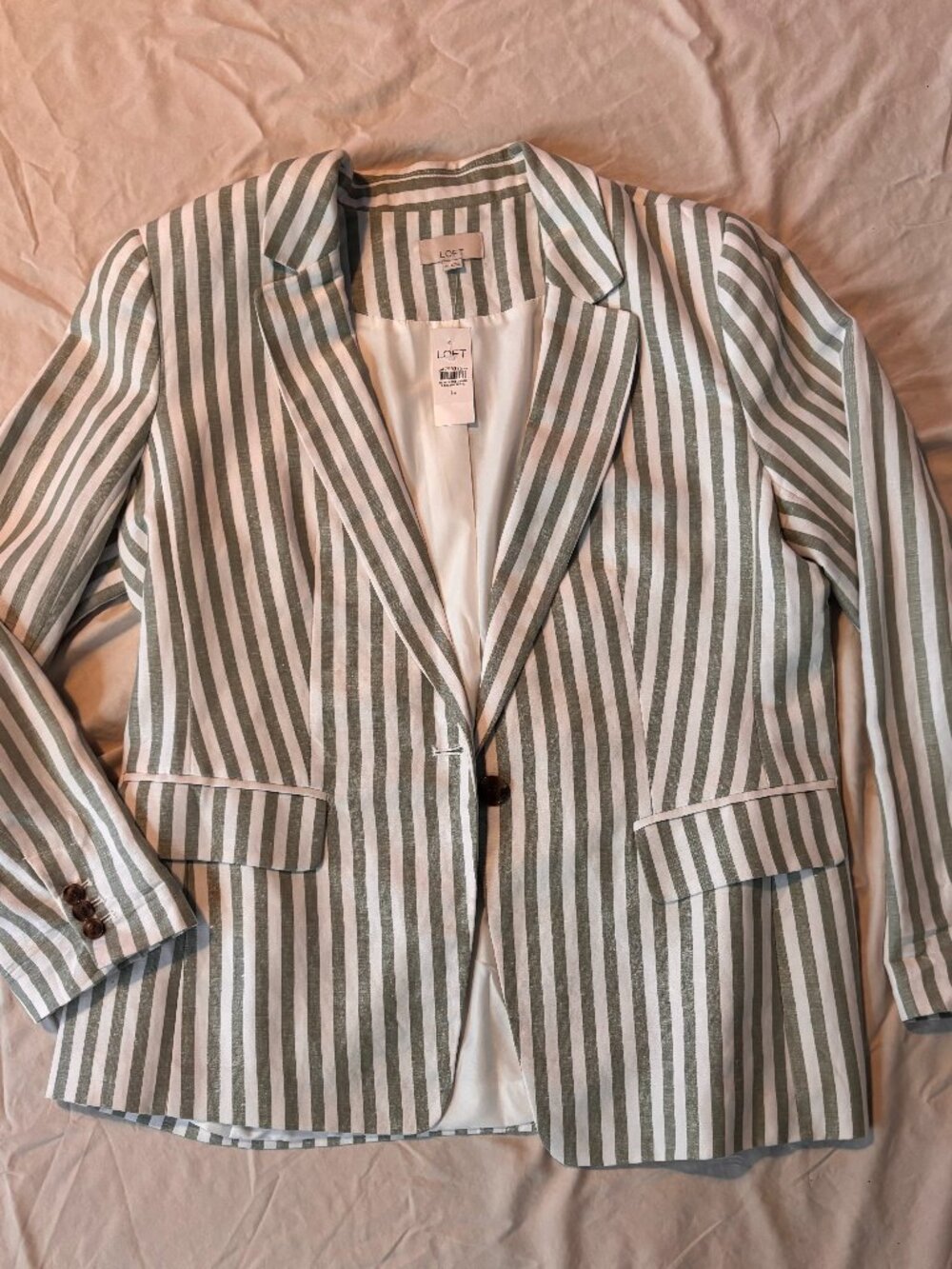 Loft linen-blend blazer, size 14, NWT
